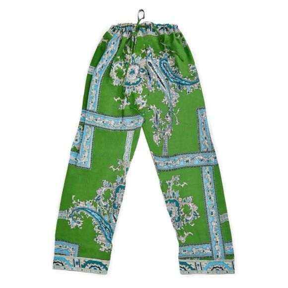 Rare One Hundred Stars  Handkerchief Print Green Lounge Pant One Size - Picture 1 of 8